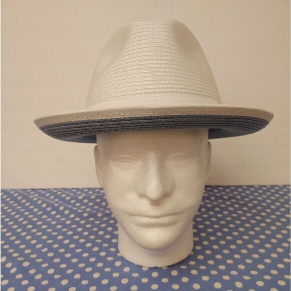 MONTIQUE MEN'S WHITE CAROLINA BOTTOM BRAIDED STINGY BRIM PINCH FEDORA HAT H85. - Picture 2 of 8